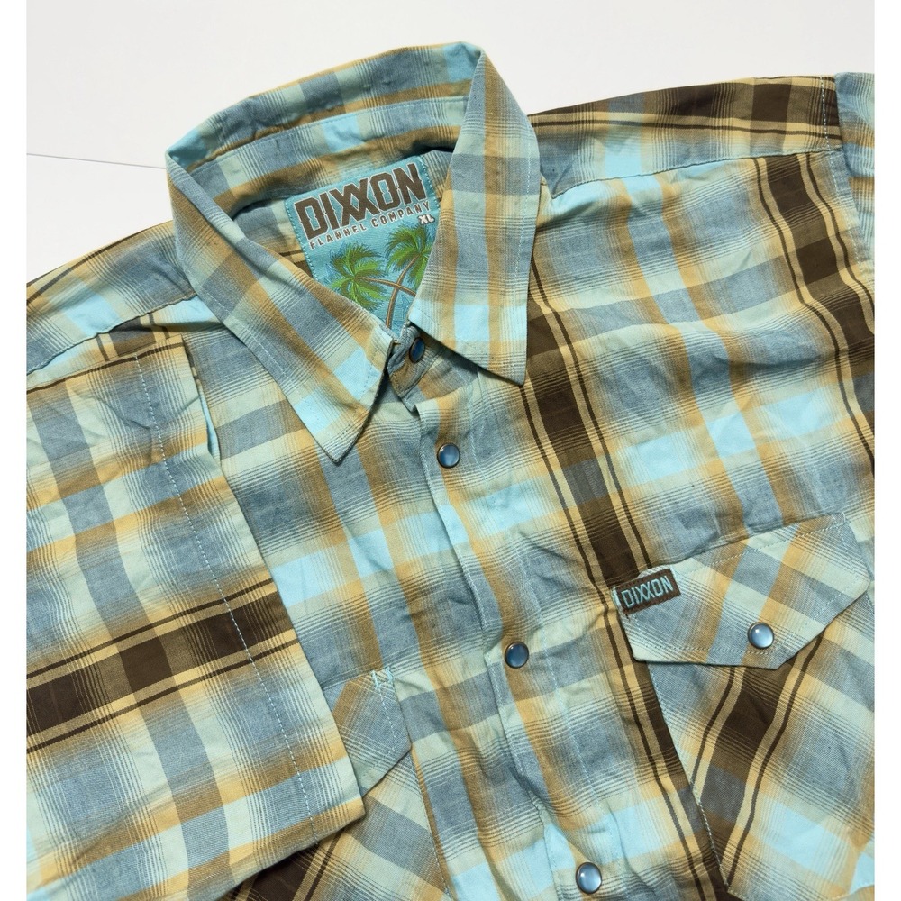 Dixxon Men's Saint John Bamboo Blend Pearl Snap Short Sleeve Flannel Shirt XL